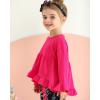 imageKucnuzki Baby Girl Clothes Toddler Girl Outfit Ruffle Sleeve Shirt Floral Pant Set Fall Winter Clothing for GirlBarbie Pink
