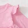 imageKucnuzki Baby Girl Clothes Toddler Girl Outfit Ruffle Sleeve Shirt Floral Pant Set Fall Winter Clothing for GirlPink
