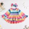 imageKucnuzki Baby Girl Clothes Toddler Girl Outfit Ruffle Sleeve Shirt Floral Pant Set Fall Winter Clothing for GirlRainbow