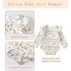 imageKucnuzki Newborn Baby Girl Clothes Toddler Long Sleeve Ruffle Romper Top Infant Skirt Set Little Girl Overall DressBrown