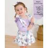 imageKucnuzki Newborn Baby Girl Clothes Toddler Long Sleeve Ruffle Romper Top Infant Skirt Set Little Girl Overall DressButterfly Purple
