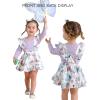 imageKucnuzki Newborn Baby Girl Clothes Toddler Long Sleeve Ruffle Romper Top Infant Skirt Set Little Girl Overall DressButterfly Purple