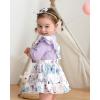 imageKucnuzki Newborn Baby Girl Clothes Toddler Long Sleeve Ruffle Romper Top Infant Skirt Set Little Girl Overall DressButterfly Purple