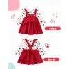 imageKucnuzki Newborn Baby Girl Clothes Toddler Long Sleeve Ruffle Romper Top Infant Skirt Set Little Girl Overall DressHeart Red