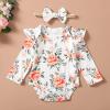 imageKucnuzki Newborn Baby Girl Clothes Toddler Long Sleeve Ruffle Romper Top Infant Skirt Set Little Girl Overall DressLight Brown