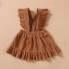 imageKucnuzki Newborn Baby Girl Clothes Toddler Long Sleeve Ruffle Romper Top Infant Skirt Set Little Girl Overall DressLight Brown