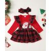 imageKucnuzki Newborn Baby Girl Clothes Toddler Long Sleeve Ruffle Romper Top Infant Skirt Set Little Girl Overall DressLight Red