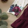 imageKucnuzki Newborn Baby Girl Clothes Toddler Long Sleeve Ruffle Romper Top Infant Skirt Set Little Girl Overall DressMaroon