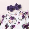 imageKucnuzki Newborn Baby Girl Clothes Toddler Long Sleeve Ruffle Romper Top Infant Skirt Set Little Girl Overall DressPurple