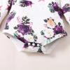 imageKucnuzki Newborn Baby Girl Clothes Toddler Long Sleeve Ruffle Romper Top Infant Skirt Set Little Girl Overall DressPurple