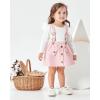 imageKucnuzki Newborn Baby Girl Clothes Toddler Long Sleeve Ruffle Romper Top Infant Skirt Set Little Girl Overall DressWhitepink3