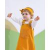 imageKucnuzki Newborn Baby Girl Clothes Toddler Long Sleeve Ruffle Romper Top Infant Skirt Set Little Girl Overall DressWhiteyellow