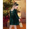 imageKucnuzki Toddler Baby Girl Clothes Velvet Dress Solid Little Flower Girl Dress Princess Casual Party Dress for Girl FallGreen
