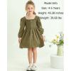 imageKucnuzki Toddler Baby Girl Clothes Velvet Dress Solid Little Flower Girl Dress Princess Casual Party Dress for Girl FallPlain Green