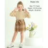 imageKucnuzki Toddler Baby Girl Fall Winter Clothes Long Sleeve Ribbed Shirt Top Corduroy Mini Skirt Plaid Aline Dress OutfitApricot