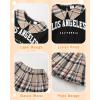 imageKucnuzki Toddler Baby Girl Fall Winter Clothes Long Sleeve Ribbed Shirt Top Corduroy Mini Skirt Plaid Aline Dress OutfitBlack Letter