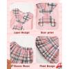 imageKucnuzki Toddler Baby Girl Fall Winter Clothes Long Sleeve Ribbed Shirt Top Corduroy Mini Skirt Plaid Aline Dress OutfitPink Bear
