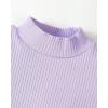 imageKucnuzki Toddler Baby Girl Fall Winter Clothes Long Sleeve Ribbed Shirt Top Corduroy Mini Skirt Plaid Aline Dress OutfitPurple