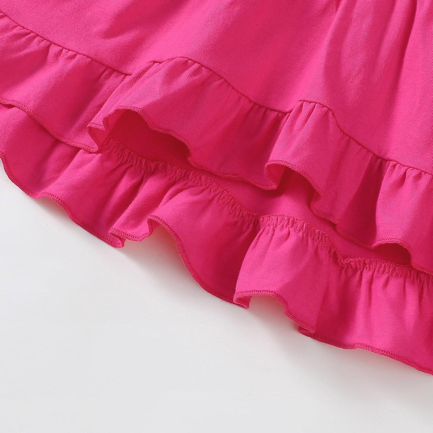 imageKucnuzki Baby Girl Clothes Toddler Girl Outfit Cute Shirt Ruffle Top Pant Set Fall Winter Clothing For GirlHotpink