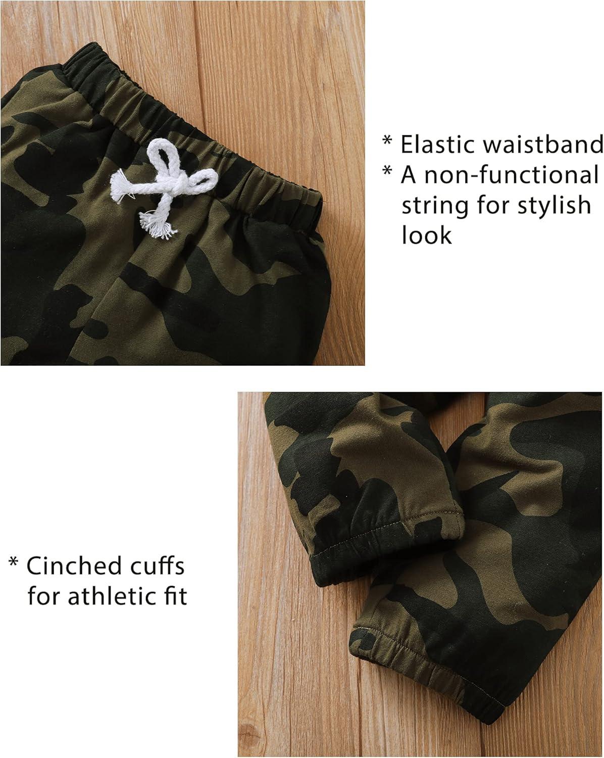 imageKucnuzki Baby Toddler Boy Clothes Fall Winter Outfits Long Sleeve Shirt Sweatshirt  Long Pants Kids Little Boy ClothingBoy Clothes Green Camo