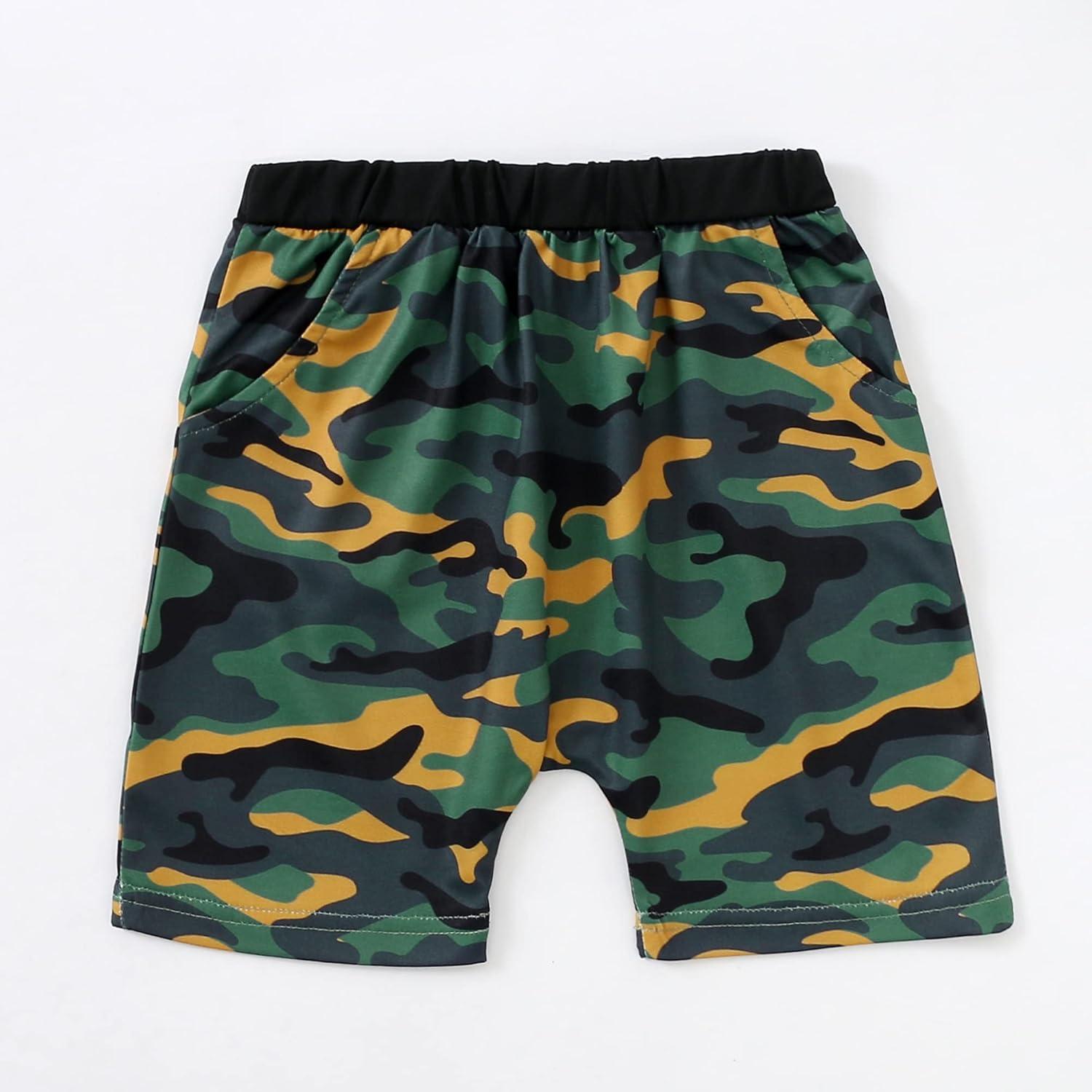 imageKucnuzki Toddler Baby Boy Clothes Outfits Short Summer Sleeve Letters Printed Shirt Shorts Sets 2PC Little Boy ClothingBlack Green