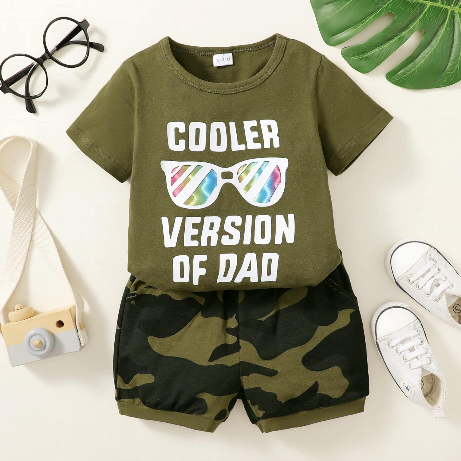 imageKucnuzki Toddler Baby Boy Clothes Outfits Short Summer Sleeve Letters Printed Shirt Shorts Sets 2PC Little Boy ClothingDarkolivegreen