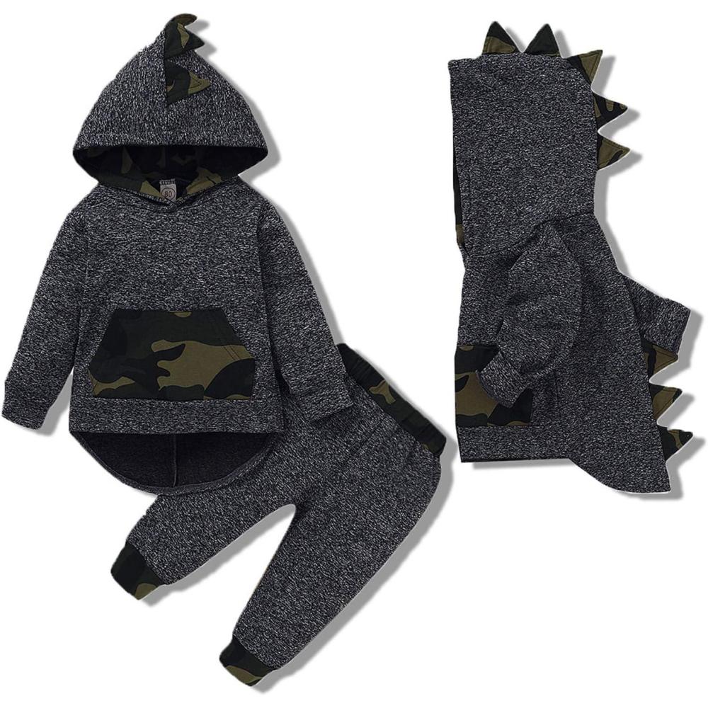 imageKucnuzki Baby Toddler Boy Clothes Fall Winter Outfits Long Sleeve Shirt Sweatshirt  Long Pants Kids Little Boy ClothingDinosaur Camo