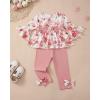 imageBaby Girl Clothes Toddler Girl Fall Outfits Ruffle Long Sleeve Floral Shirt Tops Winter Leggings Pants Clothing SetWhite Flower