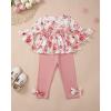 imageBaby Girl Clothes Toddler Girl Fall Outfits Ruffle Long Sleeve Floral Shirt Tops Winter Leggings Pants Clothing SetWhite Flower