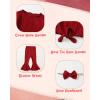 imageKucnuzki Baby Girl Clothes Toddler Clothes Long Sleeve Plain Shirts Top Bell Bottoms Flare Pants Infant Girl Fall OutfitWine Red