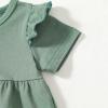 imageKucnuzki Baby Girl Clothes Toddler Girl Outfit Cute Shirt Ruffle Top Pant Set Fall Winter Clothing For GirlDark Green