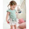 imageKucnuzki Newborn Baby Girl Clothes Infant Ruffle Romper Floral Shorts Set Cute Baby Girl Gifts Stuff Summer Outfit GirlGreen