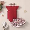 imageKucnuzki Newborn Baby Girl Clothes Infant Ruffle Romper Floral Shorts Set Cute Baby Girl Gifts Stuff Summer Outfit GirlMaroon