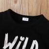 imageKucnuzki Toddler Baby Boy Clothes Outfits Short Summer Sleeve Letters Printed Shirt Shorts Sets 2PC Little Boy ClothingBlack