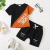 imageKucnuzki Toddler Baby Boy Clothes Outfits Short Summer Sleeve Letters Printed Shirt Shorts Sets 2PC Little Boy ClothingBlackbrownmama