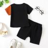 imageKucnuzki Toddler Baby Boy Clothes Outfits Short Summer Sleeve Letters Printed Shirt Shorts Sets 2PC Little Boy ClothingBlackbrownmama