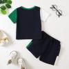 imageKucnuzki Toddler Baby Boy Clothes Outfits Short Summer Sleeve Letters Printed Shirt Shorts Sets 2PC Little Boy ClothingBlackgreendad