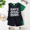 imageKucnuzki Toddler Baby Boy Clothes Outfits Short Summer Sleeve Letters Printed Shirt Shorts Sets 2PC Little Boy ClothingBlackgreendad