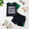 imageKucnuzki Toddler Baby Boy Clothes Outfits Short Summer Sleeve Letters Printed Shirt Shorts Sets 2PC Little Boy ClothingBlackgreendad