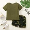 imageKucnuzki Toddler Baby Boy Clothes Outfits Short Summer Sleeve Letters Printed Shirt Shorts Sets 2PC Little Boy ClothingDarkolivegreen
