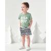 imageKucnuzki Toddler Baby Boy Clothes Outfits Short Summer Sleeve Letters Printed Shirt Shorts Sets 2PC Little Boy ClothingDarkseagreen