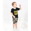 imageKucnuzki Toddler Baby Boy Clothes Outfits Short Summer Sleeve Letters Printed Shirt Shorts Sets 2PC Little Boy ClothingLight Black