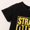 imageKucnuzki Toddler Baby Boy Clothes Outfits Short Summer Sleeve Letters Printed Shirt Shorts Sets 2PC Little Boy ClothingLight Black