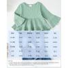 imageKucnuzki Toddler Baby Girls Clothes Long Sleeve Shirt Top Flare Denim Jeans Cute Outfit Baby Girl Fall Winter ClothesGreen Jeans