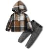 imageKucnuzki Baby Toddler Boy Clothes Fall Winter Outfits Long Sleeve Shirt Sweatshirt  Long Pants Kids Little Boy ClothingBrown Grey