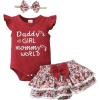 imageKucnuzki Newborn Baby Girl Clothes Infant Ruffle Romper Floral Shorts Set Cute Baby Girl Gifts Stuff Summer Outfit GirlMaroon