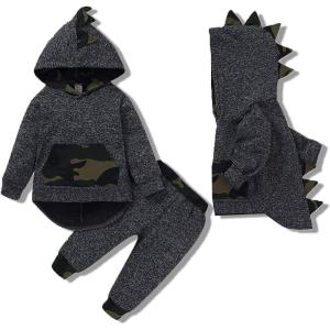 imageKucnuzki Baby Toddler Boy Clothes Fall Winter Outfits Long Sleeve Shirt Sweatshirt  Long Pants Kids Little Boy ClothingDinosaur Camo