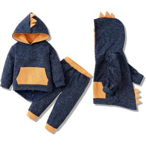 imageKucnuzki Baby Toddler Boy Clothes Fall Winter Outfits Long Sleeve Shirt Sweatshirt  Long Pants Kids Little Boy ClothingDinosaur Yellow