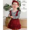imageKucnuzki 1218 Month Girl Clothes Baby Girl Dresses Leopard Outfit Long Sleeve shirt Romper Maroon Dress Ruffle Overall Suspender Skirt Infant Clothes for Girls