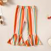 imageKucnuzki 2T3T Girls Clothes Toddler Girl Outfit Cute Stuff Sleeveless Orange Tank Tops Crop Halter Top Flare Pants for 23 Years Old Girl Soft Little Girl Outfit